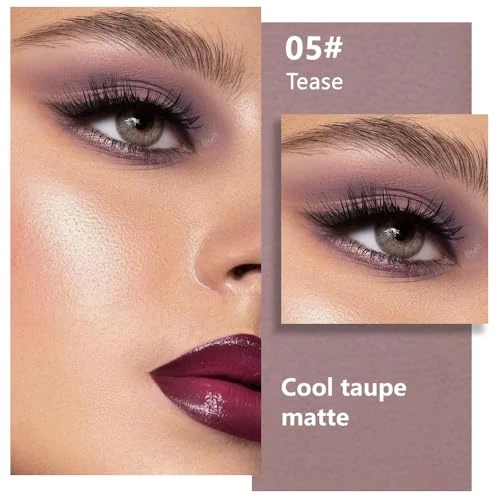 Evpct Mauve Taupe Plum Matte Single Eye Shadow Palette Makeup For Older Women Plum Lavender Purple Natural Cream Eyeshadow Palette For Green