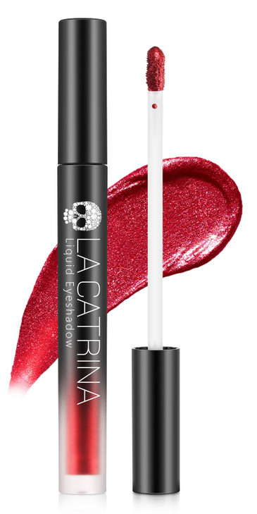 Red Liquid Metallic Eyeshadow Shimmer Eyeliner Glitter Eye Shadow Shiny High Pigment Quick Dry Waterproof Long Lasting One Swipe Coverage