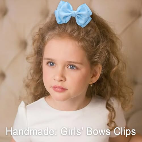 Zolyco 4.5 Inches Double Hair Bows For Women Girls Thick Ribbon Boutique Alligator Clips Hair Accessories For Older Kids Children Young