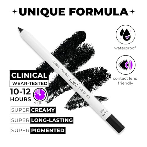 Lamel Sharpenable Gel Eyeliner Pencil Deep Black Long Lasting Wear