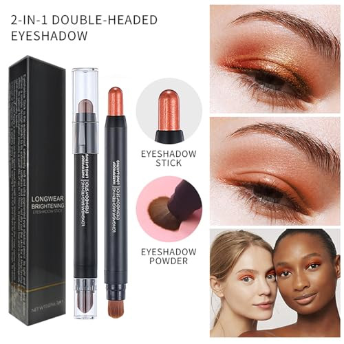 Melsintern Light Copper Shimmer Dual Ended Eyeshadow Stick 12 Colors Matte And Shimmer Waterproof Long Lasting Creamy Eyeshadow Pencil For