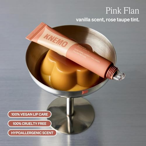 Knemo Liplock Moisturizing K Beauty Vegan Lip Balm And Serum For Dry Chapped Lips Glossy Overnight Lip Mask With Rose Pdrn Carrot Collagen