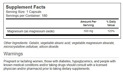 Vitacost Magnesium - 500 mg - 180 Capsules