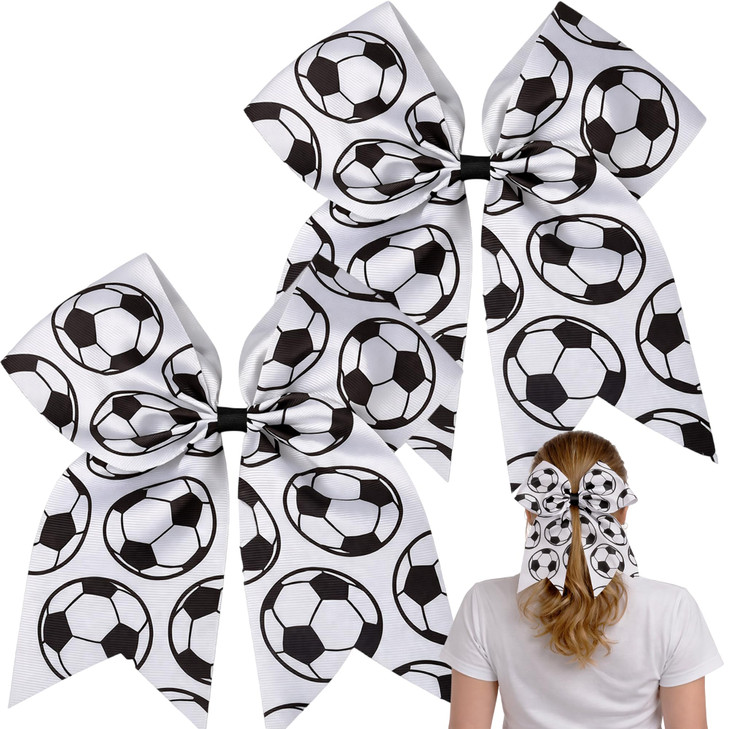 Soccer Bow 2 Pack Soccer Hair Bow Soccer Hair Ties For Girls And Teams