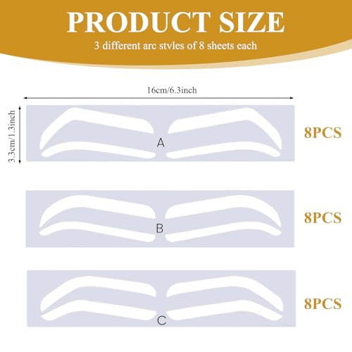 24 Pairs Eye Brow Stencils For Women Eyebrow Stencil Stickers Disposable Eyebrow Stencils For Shaping 3 Shapes Airbrush Eye Brow Sticker