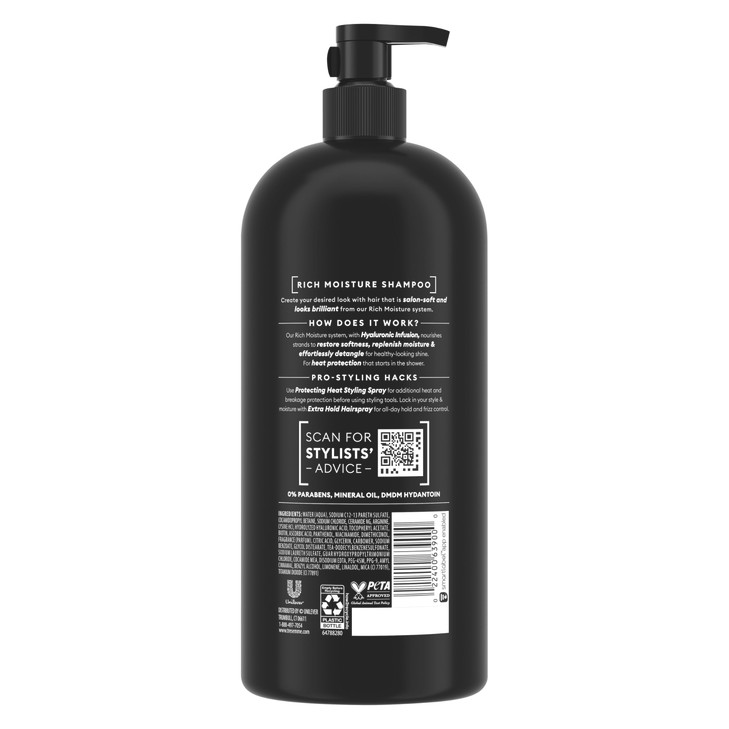 TRESemmé Rich Moisture Hydrating Shampoo with Pump for Dry Hair Formulated With Pro Style Technology 39 Fl Oz