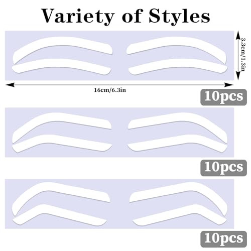 30Pcs Eyebrow Stickers For Shaping 3 Styles Disposable Eye Brow Stencil