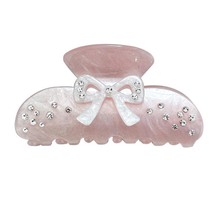Ouseon Bow Hair Claw Clips For Women Non Slip Sparkling Hair Clamps For Thick Hair Strong Hold Hair Accessories For Workout Party Everyday