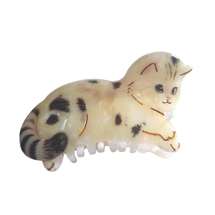 Cute Cat Hair Clip Funny Acetate Claw Clips Small Hair Clips For Women Blackwhite