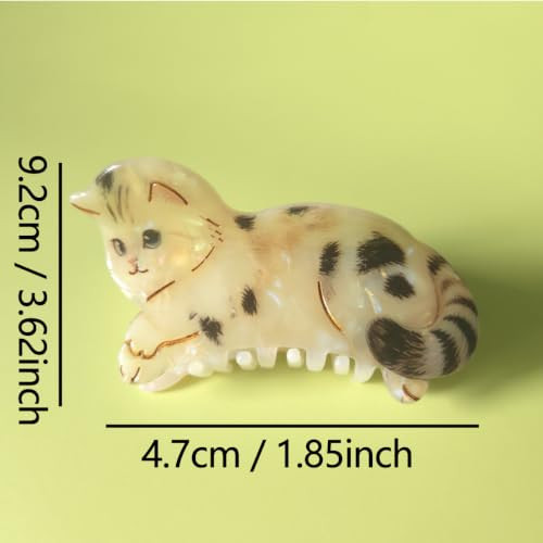 Cute Cat Hair Clip Funny Acetate Claw Clips Small Hair Clips For Women Blackwhite