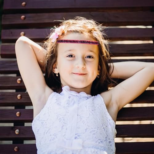 Hjzhii 5 Pcs Glitter Running Headbands Elastic Shiny Headbands Women