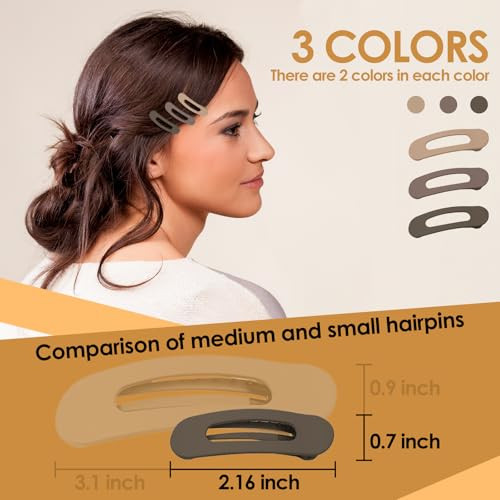 Small Flat Hair Clips For Women Down Clips For Thin Hair Accessories 6Pcs