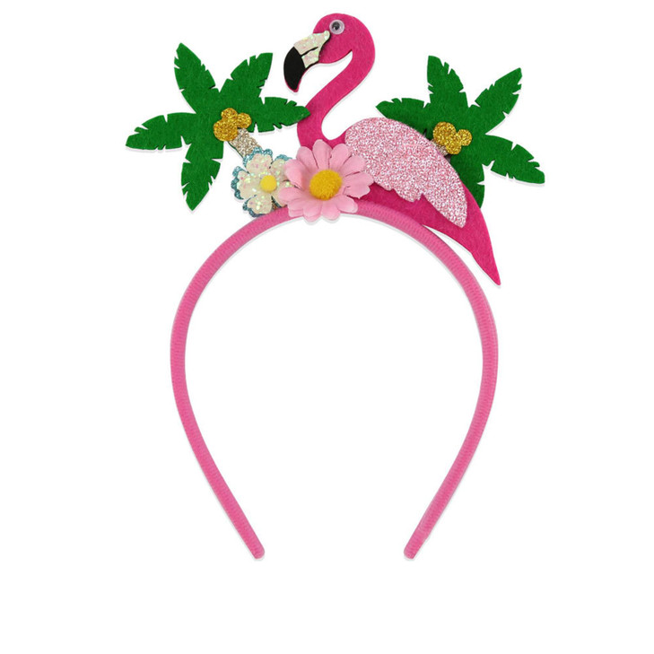 Flamingo Headband Fashion Coconut Tree Hair Accessories For Women Hawaii Party Headbands For Girls Summer Beach Flower Hair Bands Pink Hair
