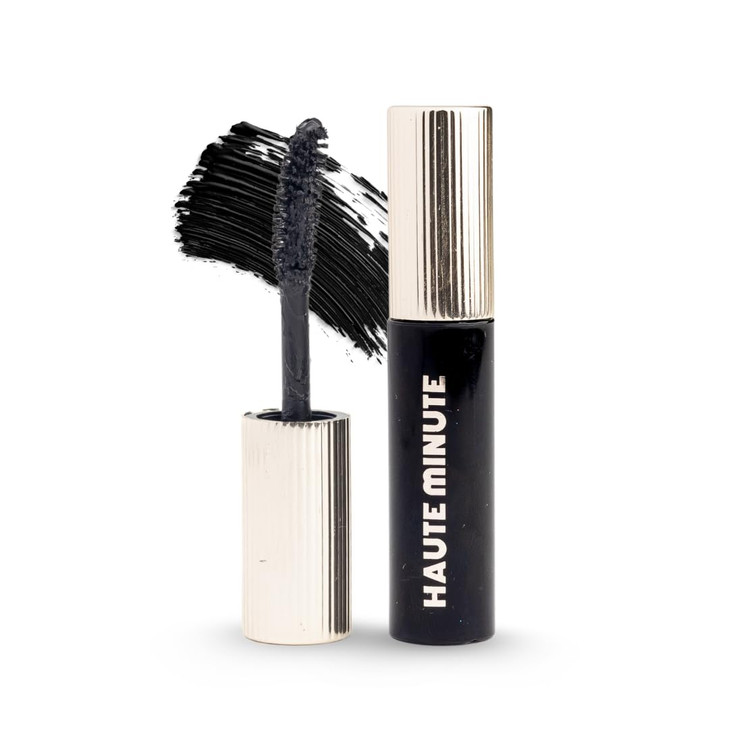Haute Minute Makeup Mini Flash Lash Mascara Lengthening And Volumizing Black Mascara For Lashes No Flaking Smudging And Clumping Vegan