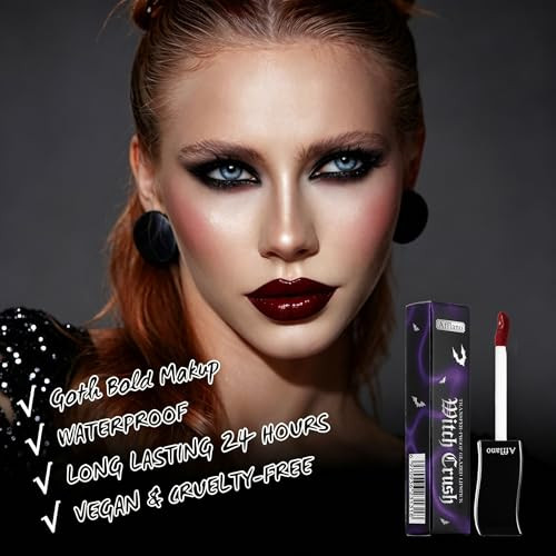 Burgundy Gothic Lip Gloss Long Lasting Moisturizing Dark Red Lipstick Highly Pigmented Instant Shine Waterproof And Non Sticky Lip Gloss For
