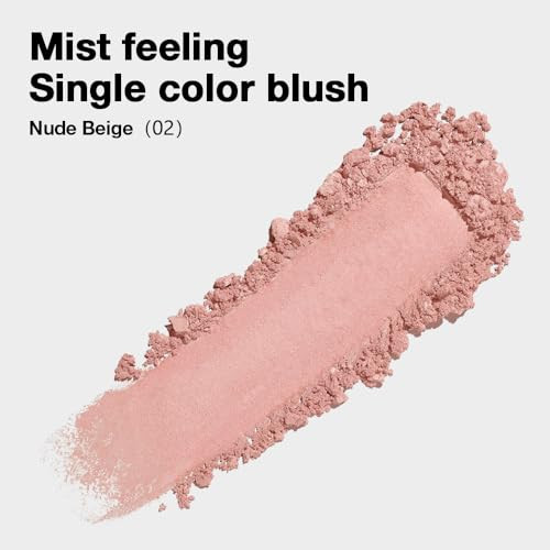 Hhltoh Single Nude Beige Matte Powder Blush Palette Face Makeup Blush For Looks Younger Cheeks Monochrome Cream Blushes Lightweight Long