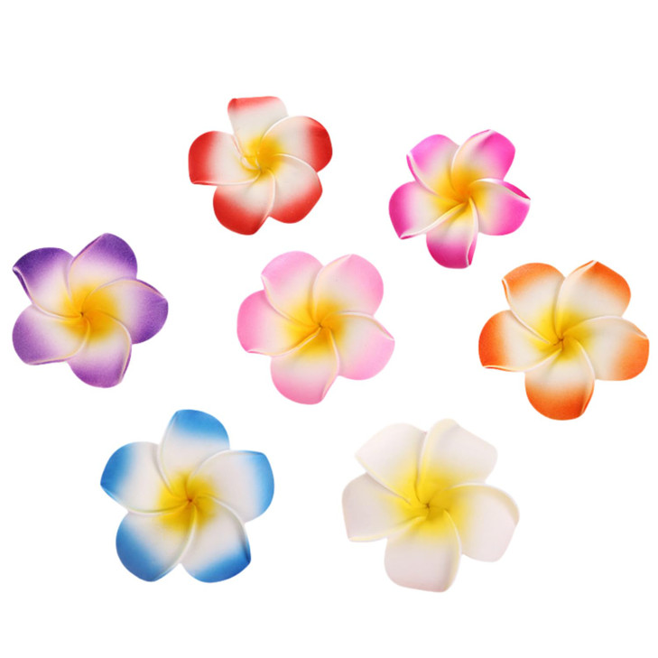 7Pcs Hawaiian Flower Hair Clips For Women Girls Plumeria Artificial Flower Clips Bridal Wedding Party Beach Hair Clips
