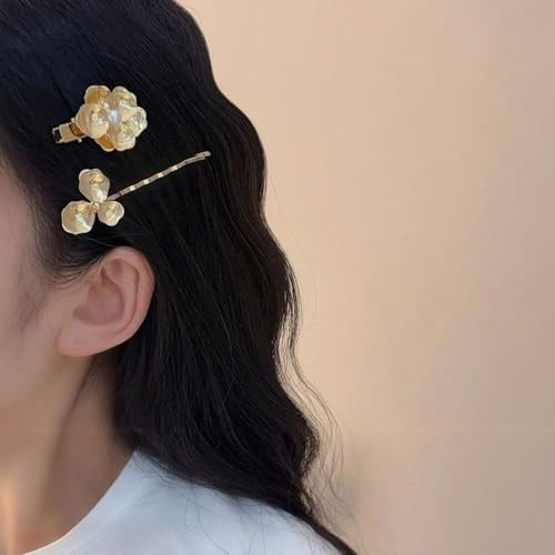 Vintage Gold Hair Clips And Bobby Pins Metal Retro Pearl Flower Hair Pins