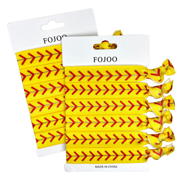 Fojoo Softball Hair Ties 12 Pack No Crease Hair Elastics For Girls