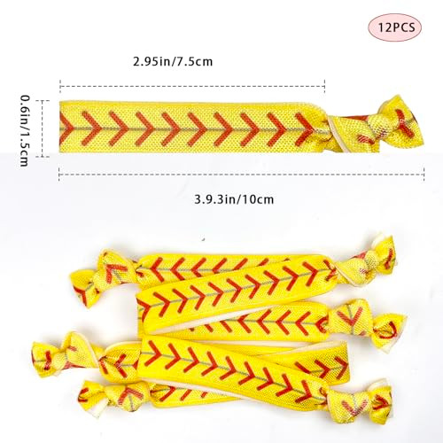 Fojoo Softball Hair Ties 12 Pack No Crease Hair Elastics For Girls