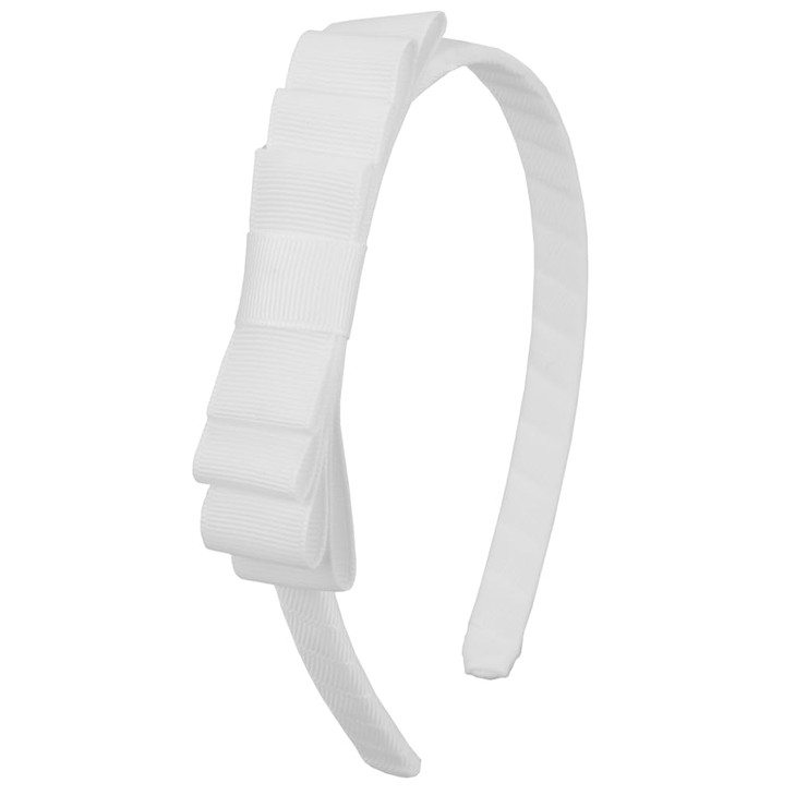 7Rainbows White Toddler Headband Knotted Bow Headband For Girls