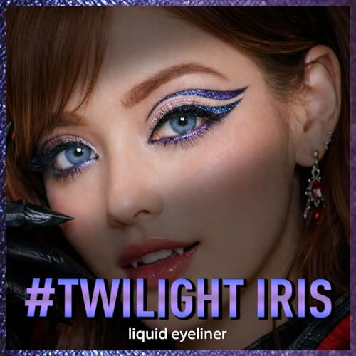 Susikeki Chameleon Liquid Eyeliner Blue Purple Metallic Color Shifting Shimmery Eye Liner Duo Color Waterproof Long Lasting Glitter Eye