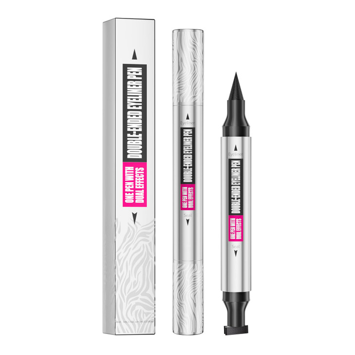Yanqina 2 In 1 Stamp And Liquid Eyeliner Pen Waterproof Easy Makeup Winged Stamp