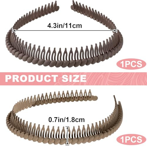 Alpinleux 2 Pcs Comfortable Headbands For Women With Teeth 4.3 X 0.7