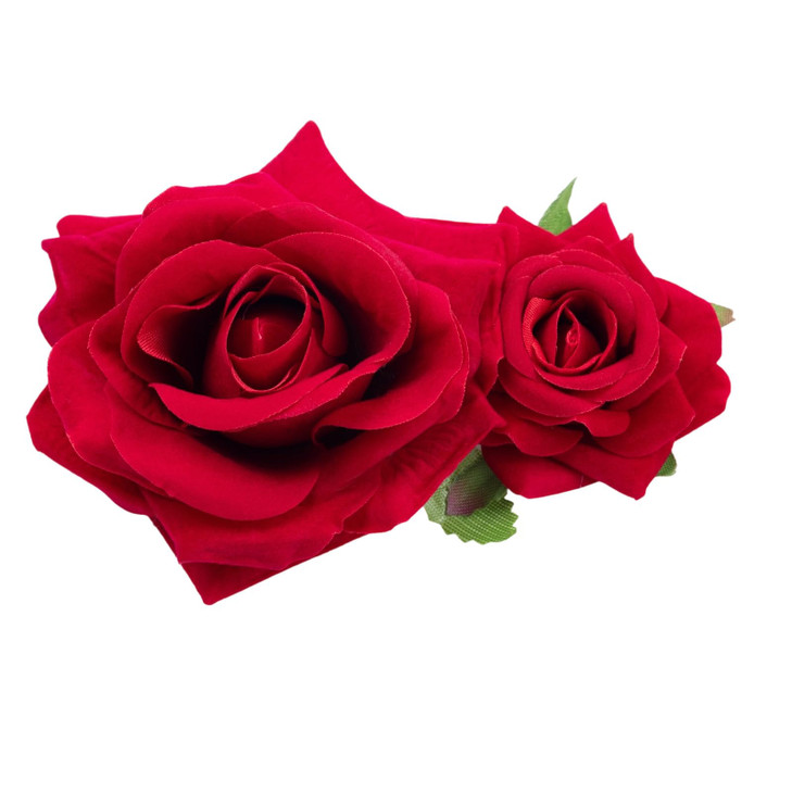 Oywobet Rose Red Flower Hair Clip Red Hair Accessories Flowers Barrettes Prom Party Wedding Bridal Accessories For Women Bride Wedding Hair