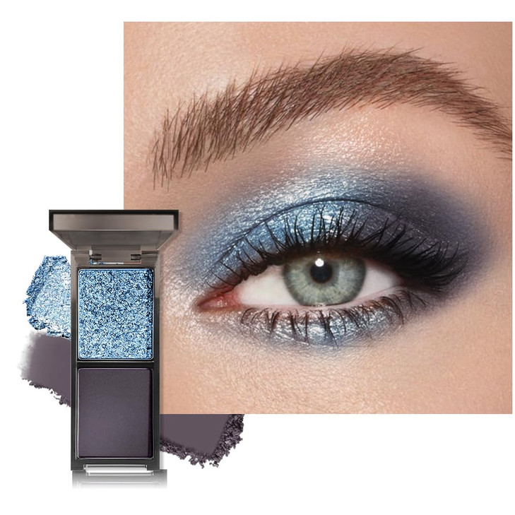 Amy S Diary 2 Color Shimmer Blue Matte Black Eyeshadow Palette Shimmer Matte Shades Eye Shadow For Eye Makeup Long Lasting And Highly