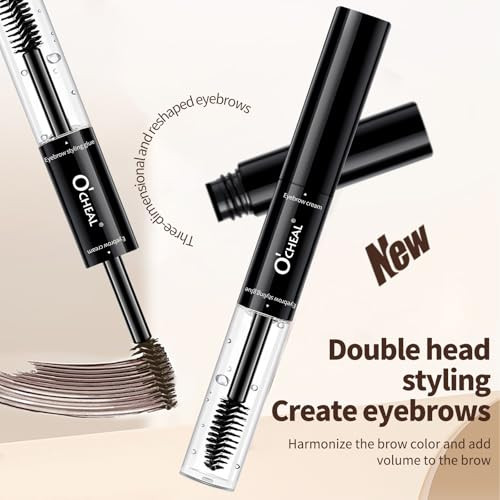 O Cheal Waterproof Dual Ended Brow Gel 2 In 1 Clear And Tinted Gel Grey