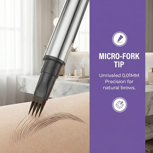 Nyxarajh Precision Eyebrow Tattoo Pen With 4 Fork Micro Tips Waterproof Quick Dry 5 Colors Available 1Ml 3 Dark Brown