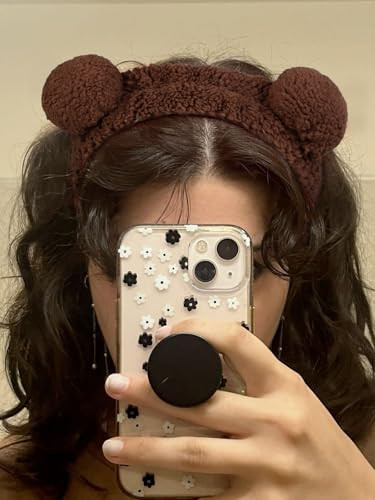Aibfrid 6Pcs Animal Ear Spa Headbands Face Wash Headband Cute Make Up Hairband Fuzzy Cat Head Band Soft Skincare Hair Accessories For Women