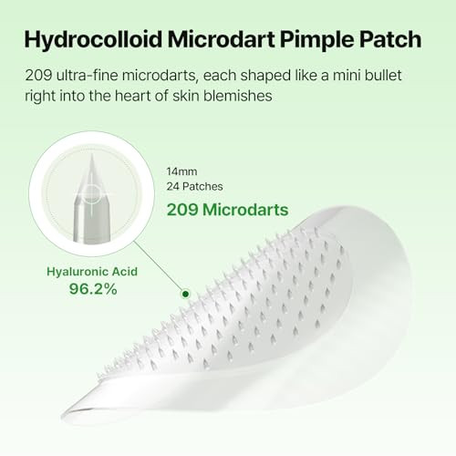 Needly Patch For Blemishes 24 Patches Hydrocolloid Microdart Pimple Patch Micropoint Acne Patch For Early Stage Zits And Deep Pimples Acne