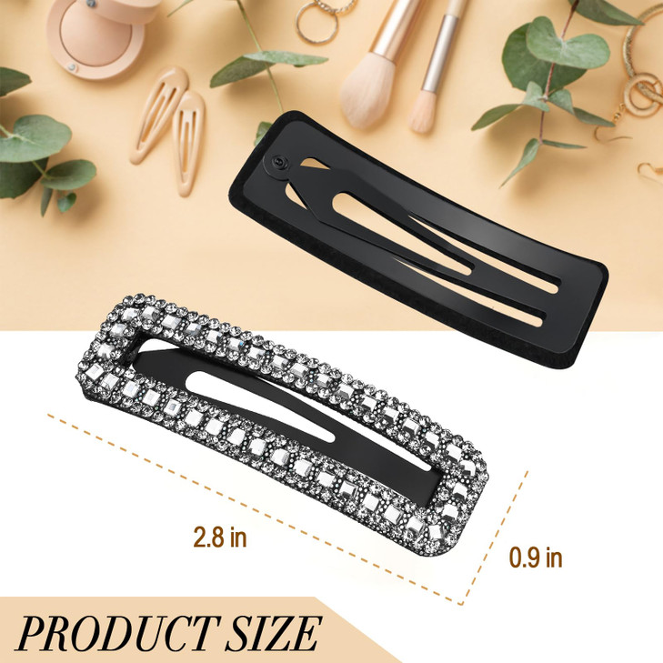 Kanprincess Rhinestone Hair Clips 2 Pack Sparkly Barrettes For Women Girls