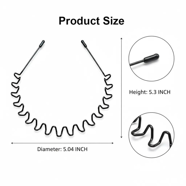 Asltw 2 Pcs Metal Hair Band For Men Headband Women Bands Head Bands For Women S Hair Non Slip Unisex Black Simple Fashion Hair Bands Outdoor