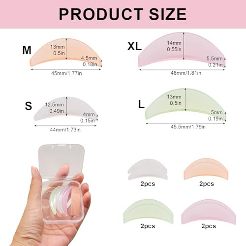 Rjlcth 4 Pairs Flat Lash Lift Shields Silicone Eyelash Perm Pads