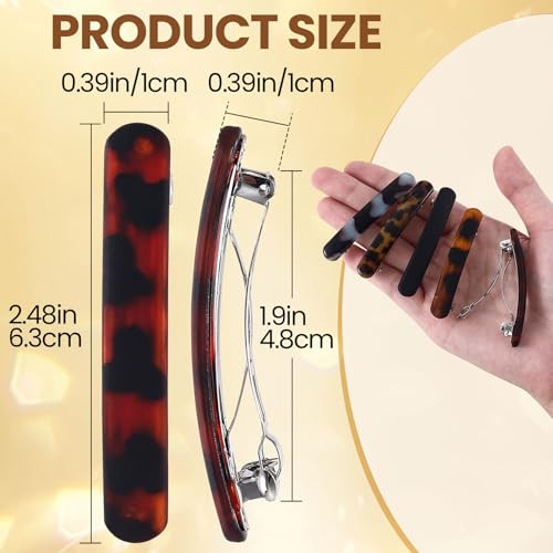 Alpinleux 5 Pcs Barrettes For Women Thin Hair 2.48 Inch Small Non Slip Hair Barrettes For Women Fine Hair Metal Strong Hold French Barrette