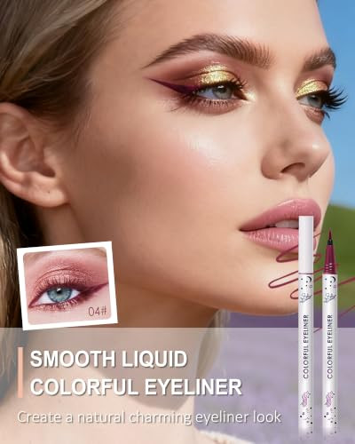 Colored Liquid Eyeliner Pen Plum Waterproof Waterline Eye Liner Pencil