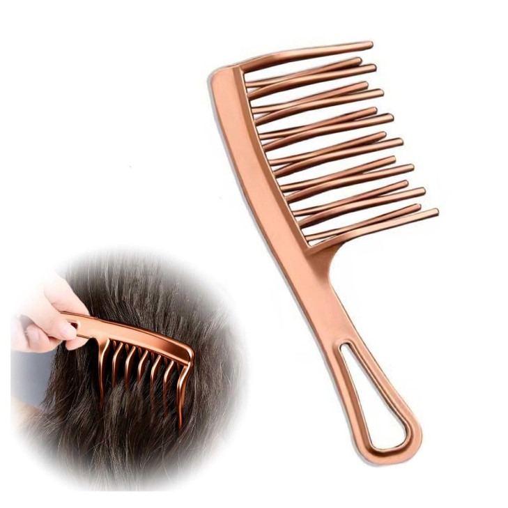 Wide Tooth Comb For Curly Hair Detangling Comb With Double Row Wavy Teeth For Wet And Dry Pain Free Detangler Brush For Thick Wavy Long Hair