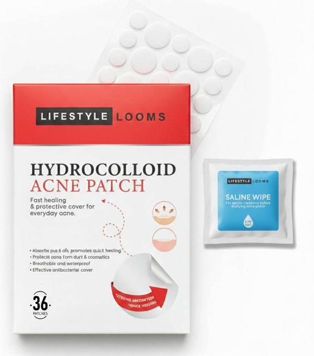 Lifestylelooms Acne Pimple Patches For Face Hydrocolloid Acne Patch Invisible Spot Stickers With Saline Wipe Day And Night Pimple Patch 36