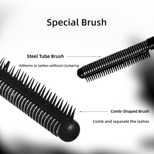 Mascara With Special Brush Tiny Lashes Waterproof Easy To Apply No Clumping And Long Lasting No Smudge Black