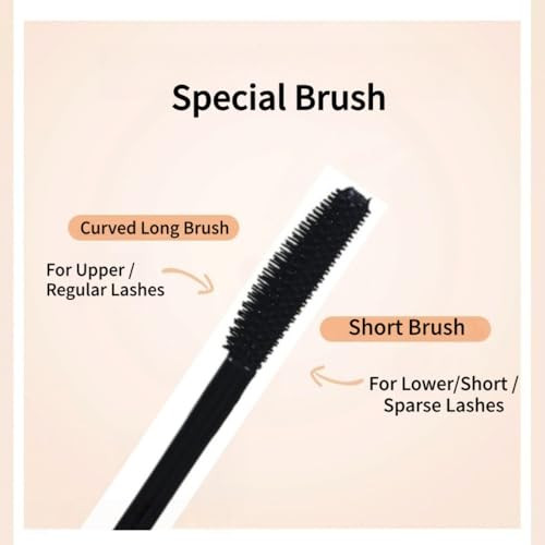 Black Mascara Waterproof Mascara With Special Brush Natural Lightweight No Clumping And Long Lasting Easy To Apply No Smudge