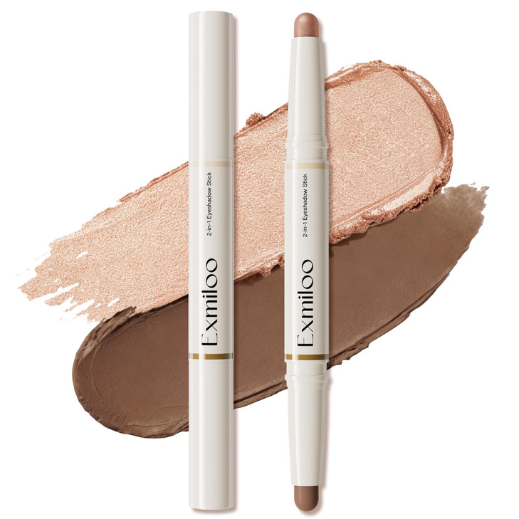 Exmiloo Cream Eyeshadow Stick Taupe Matte And Rose Gold Shimmer Duo