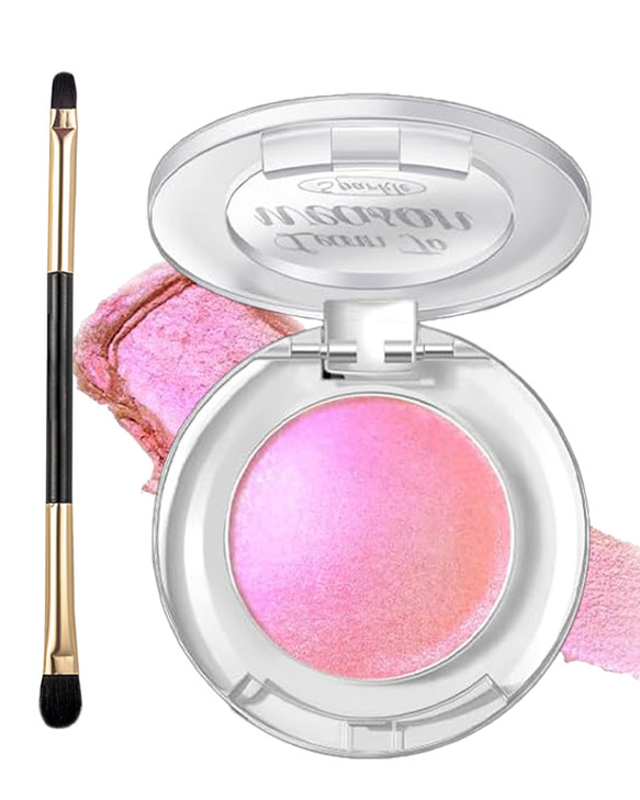 Glitter Holographic Chameleon Pink Eyeshadow And Highlighter Palette Makeup
