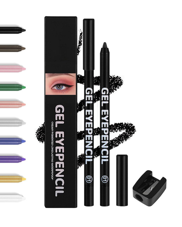 Black Gel Eyeliner Pencil Waterproof Cream Waterline Matte Colored Gel Eyeliner Pencil High Pigment And Smooth Nude Eye Liner Longlasting