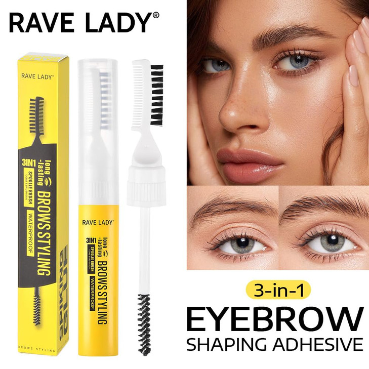 Rave Lady 3 In 1 Eyebrow Gel With Brush And Comb Clear Brow Gel
