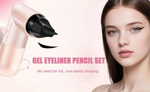 Tlzn Po Rotating Eyeliner Stamp Pen Winged Eyeliner Stamp For Perfect Winged Cat Eye Dual Ended Wing Liner Stamp With Liquid Eyeliner