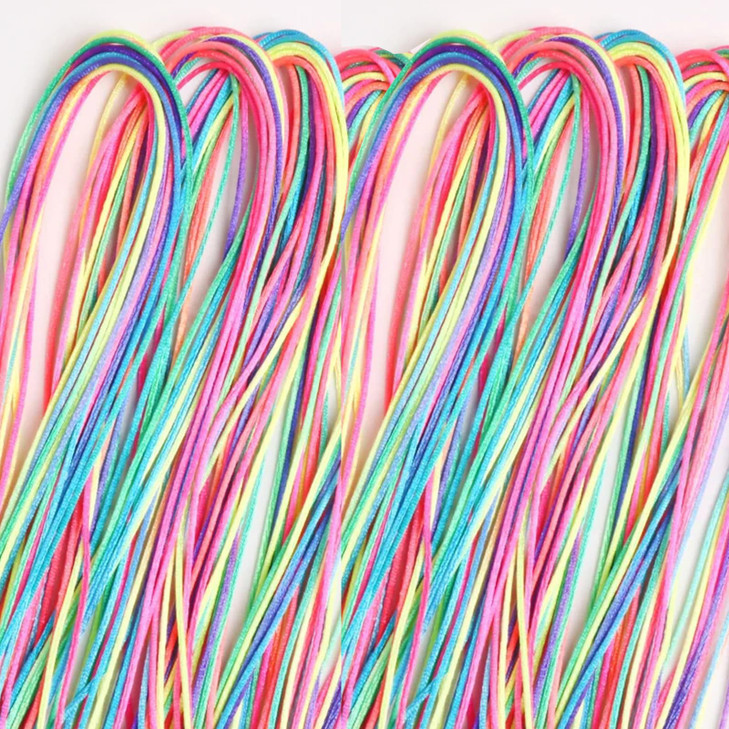 Colorful Hair Wrap String For Braids Assorted Rainbow Fashionable Gradient Color Women Girls Diy Ponytail Braids Styling Accessories 30 Pcs