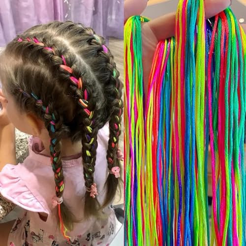 Colorful Hair Wrap String For Braids Assorted Rainbow Fashionable Gradient Color Women Girls Diy Ponytail Braids Styling Accessories 30 Pcs